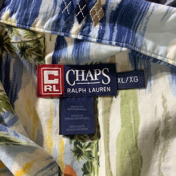 Vintage Chaps Ralph Lauren Hawaiian Casual Button Down Shirt - Picture 8 of 11
